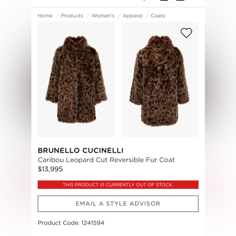 Reversible fur coat